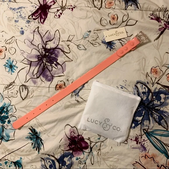 💛 Large Lucy & Co. Everyday PVC Collar in Coral - Picture 15 of 16